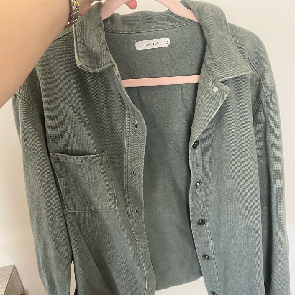 Green/Grey Denim Shacket